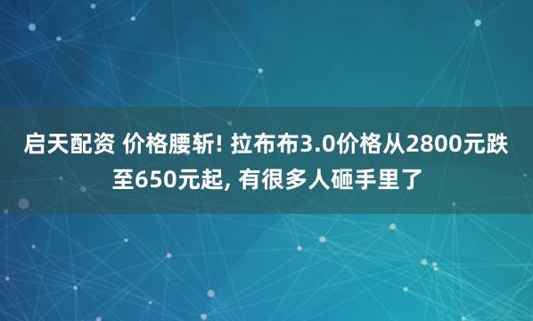 启天配资 价格腰斩! 拉布布3.0价格从2800元跌至650元起, 有很多人砸手里了